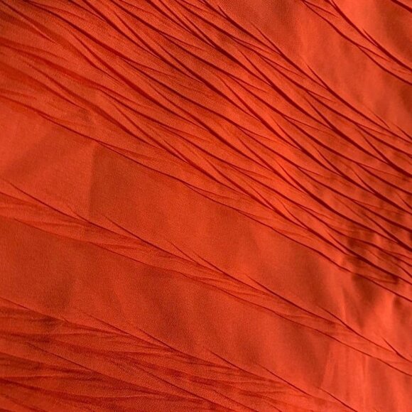 Pretty Little Things Orange Textured Gathered Maxi Shirt Dress size 14 - Picture 7 of 10